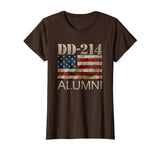 Great Dd 214 Army Alumni Vintage American Flag Women's T-Shirt Brown