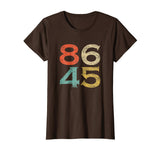 Cute Classic Vintage Style 86 45 Anti Trump Women's T-Shirt Brown