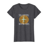 Funny Still Playing With Airplanes Pilo Vintage Graphic Tee Women's T-Shirt Dark Heather
