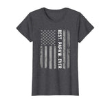 Cute Best Papaw Ever Vintage American Flag Women's T-Shirt Dark Heather