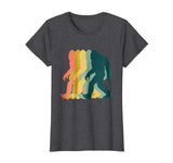 Wonderful Vintage Retro 1970s Style Rainbow Bigfoot Silhouette Women's T-Shirt Dark Heather