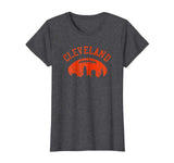 Great Downtown Cleveland City Skyline Football Vintage Fan Women's T-Shirt Dark Heather