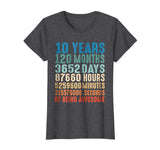 Wonderful 10 Years Old 10th Birthday Vintage Retro 120 Months Women's T-Shirt Dark Heather