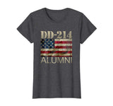 Great Dd 214 Army Alumni Vintage American Flag Women's T-Shirt Dark Heather