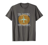 Funny Still Playing With Airplanes Pilo Vintage Graphic Tee Men's T-Shirt Asphalt