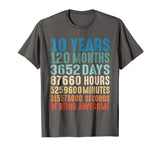 Wonderful 10 Years Old 10th Birthday Vintage Retro 120 Months Men's T-Shirt Asphalt