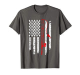 Hot Vintage Fishing Clothes American Flag Bass Fishing Men's T-Shirt Asphalt