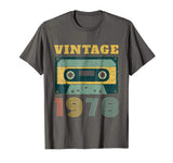 Funny 40th Birthday Gift Vintage 1978 Year Old Mixtape Men's T-Shirt Asphalt