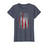 Wonderful American Flag Vintage Baseball Flag Dad Mom Tee Women's T-Shirt Heather Blue