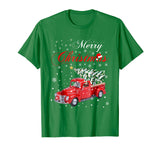Hotest Red Truck Merry Christmas Tree Vintage Red Pickup Truck Tee Men's T-Shirt Kelly Green