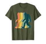 Wonderful Vintage Retro 1970s Style Rainbow Bigfoot Silhouette Men's T-Shirt Olive