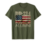 Great Dd 214 Army Alumni Vintage American Flag Men's T-Shirt Olive