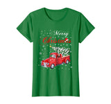 Hotest Red Truck Merry Christmas Tree Vintage Red Pickup Truck Tee Women's T-Shirt Kelly Green