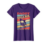 Great Retro Vintage Daddy Shark Women's T-Shirt Purple