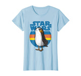 Hot Star Wars Last Jedi Porg Retro Stripes Logo Graphic Women's T-Shirt Baby Blue