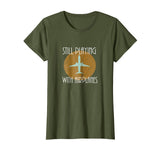 Funny Still Playing With Airplanes Pilo Vintage Graphic Tee Women's T-Shirt Olive