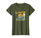 Beautiful Vintage Yellowstone National Park Retro Women's T-Shirt Olive