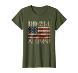 Great Dd 214 Army Alumni Vintage American Flag Women's T-Shirt Olive