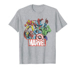 Beautiful Marvel Avengers Team Retro Comic Vintage Graphic Men's T-Shirt Heather Grey