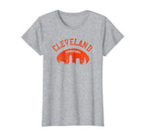 Great Downtown Cleveland City Skyline Football Vintage Fan Women's T-Shirt Heather Grey